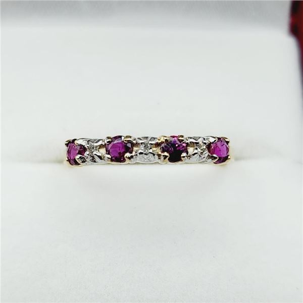 10KT Yellow and White Gold Natural Ruby (0.40ct) with Daimonds (0.03ct) Ring, Size 6, W/A $1100.00. 