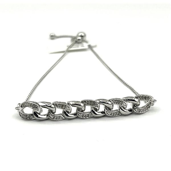 Sterling Silver Natural Diamond (0.11ct) Adjustable Bracelet, W/A $650.00. Diamond is the birthstone