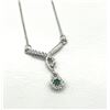 Image 2 : Sterling Silver Natural Emerald (0.10ct) with CZ (0.35ct) Necklace, W/A $550.00. Emerald is the birt