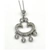 Image 1 : Art Deco Style CZ Pendant With Silver Chain, Retail $450.00.