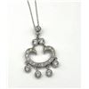 Image 4 : Art Deco Style CZ Pendant With Silver Chain, Retail $450.00.