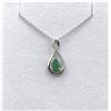 Image 2 : Sterling Silver Natural Emerald (0.55ct) and Diamond (0.06ct) With Sterling Silver Chain, W/A $760.0
