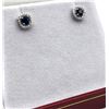 Image 3 : Sterling Silver Natural Blue Sapphire (0.66ct) with Diamonds (0.01ct) Earrings, W/A $600.00. Sapphir