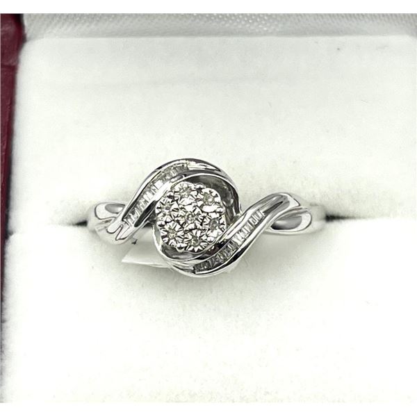 Sterling Silver Natural Diamond (0.11ct) Ring, Size 8, W/A $660.00. Diamond is the birththone for Ap