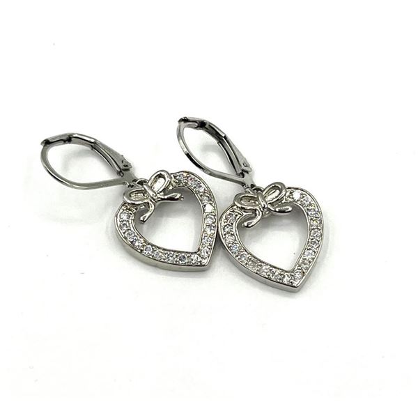 Fashion Jewellery CZ Heart Shape Earrings, Retail $300.00.