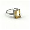 Image 3 : Sterling Silver Natural Citrine (3.5ct) with CZ (0.06ct) Ring, Size 8, W/A $470.00. Citrine is the b