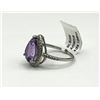 Image 2 : Sterling Silver Natural Amethyst (4ct) with CZ (0.35ct) Ring, Size 5.75, W/A $500.00. Amethyst is th