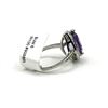 Image 3 : Sterling Silver Natural Amethyst (4ct) with CZ (0.35ct) Ring, Size 5.75, W/A $500.00. Amethyst is th