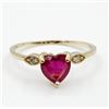 Image 1 : 10KT Yellow Gold Natural Enhanced Ruby (0.65ct) and Diamond (0.04ct) Ring, Size 6.5, W/A $1340.00. R
