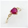Image 3 : 10KT Yellow Gold Natural Enhanced Ruby (0.65ct) and Diamond (0.04ct) Ring, Size 6.5, W/A $1340.00. R