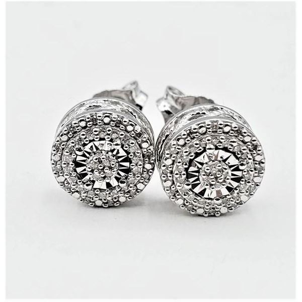 Sterling Silver Natural Diamond (0.11ct) Earrings, W/A $700.00. Diamond is the birthstone for April.