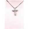 Image 1 : Sterling Silver Diamond (0.11ct) Cross Pendant With Sterling Silver Chain, W/A $825.00. Diamond is t