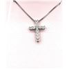 Image 2 : Sterling Silver Diamond (0.11ct) Cross Pendant With Sterling Silver Chain, W/A $825.00. Diamond is t