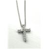 Image 3 : Sterling Silver Diamond (0.11ct) Cross Pendant With Sterling Silver Chain, W/A $825.00. Diamond is t