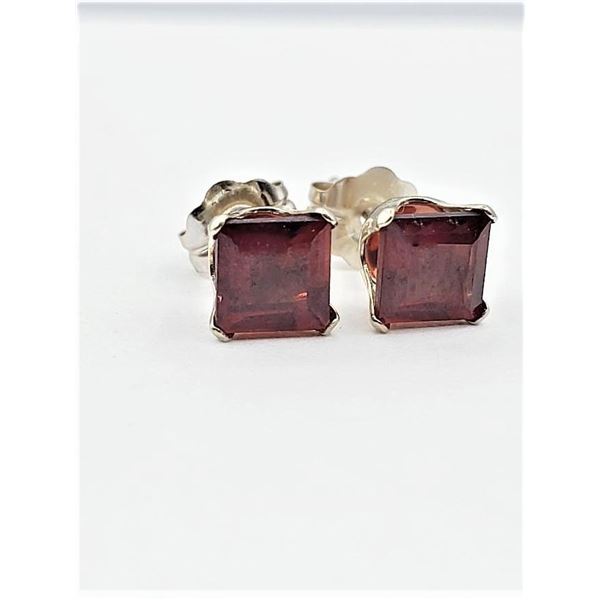 14KT Yellow Gold Natural Garnet (1.44ct) Stud Earrings, W/A $425.00. Garnet is the birthstone for Ja