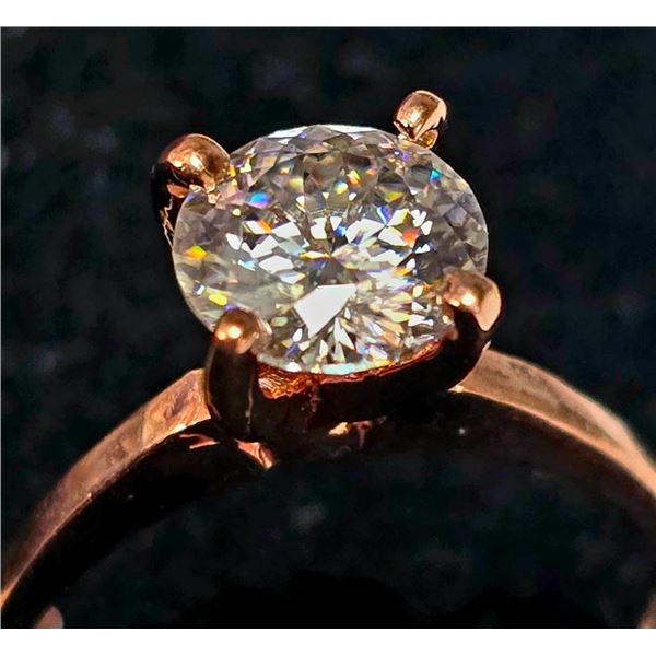 10K Rose Gold 2G Moissanite 1.2Ct Ring (~Size 6)(Ring is resizable for $40), Made in Canada, Apprais