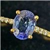 Image 1 : 10K Yellow Gold 2.1G Sapphire 1Ct Diamond 0.05Ct Ring (~Size 6.5)(Ring is resizable for $40), Made i