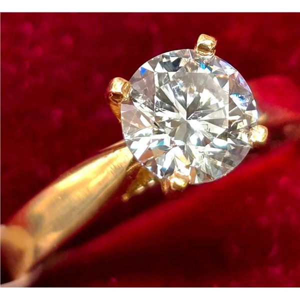 10K Yellow Gold 2.3G Lab Diamond 1.05Ct Ring (~Size 6)(Ring is resizable for $40), Made in Canada, A