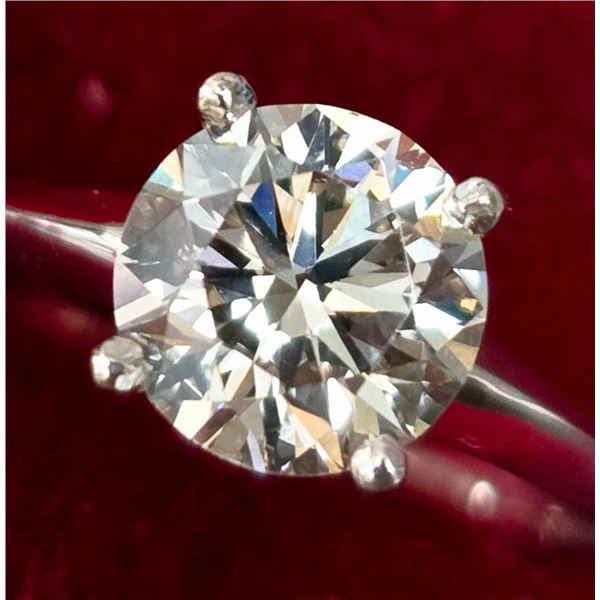 14K White Gold 1.8G Lab Diamond 1.4Ct Ring (~Size 6)(Ring is resizable for $40), Made in Canada, App