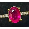 Image 1 : 10K Yellow Gold 2G Ruby 1.3Ct Diamond 0.05Ct Ring (~Size 6.5)(Ring is resizable for $40), Made in Ca