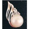 Image 2 : 10K White Gold 1.13G Pearl And Cz Pendant, Suggested Retail Value $1000