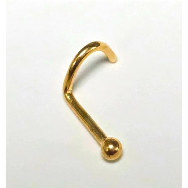 14K Yellow Gold 0.1G Nose Pin, Suggested Retail Value $60