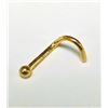 Image 2 : 14K Yellow Gold 0.1G Nose Pin, Suggested Retail Value $60