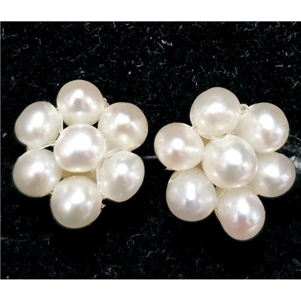 Silver Pearl Stud Earrings, Suggested Retail Value $80