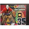 Image 2 : TONY ESPOSITO #35 - COLLECTOR FRAMED PICTURE WITH AUTHENTIC GAME USED STICK PIECE: issued by: GREATS