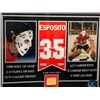 Image 2 : ESPOSITO #35 1968-1984 - COLLECTOR FRAMED PICTURE WITH AUTHENTIC GAME USED STICK PIECE: issued by: G