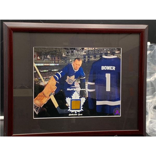 BOWER #1 - COLLECTOR FRAMED PICTURE WITH AUTHENTIC GAME USED STICK PIECE: issued by: GREATS OF THE G