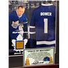 Image 3 : BOWER #1 - COLLECTOR FRAMED PICTURE WITH AUTHENTIC GAME USED STICK PIECE: issued by: GREATS OF THE G