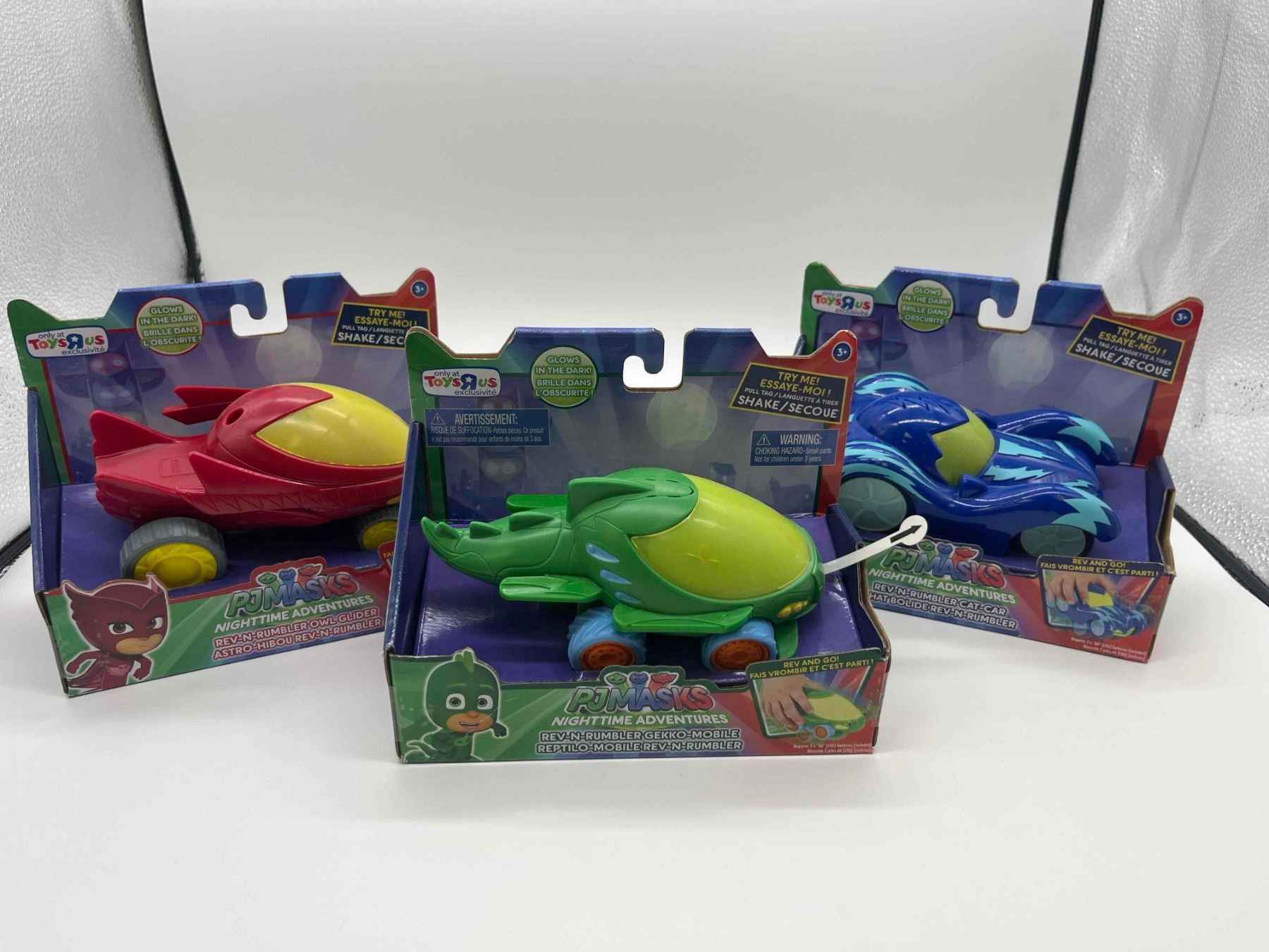 PJ Masks Night Time Adventures Rev-N-Rumble Owl Glider & Gekko-Mobile ...