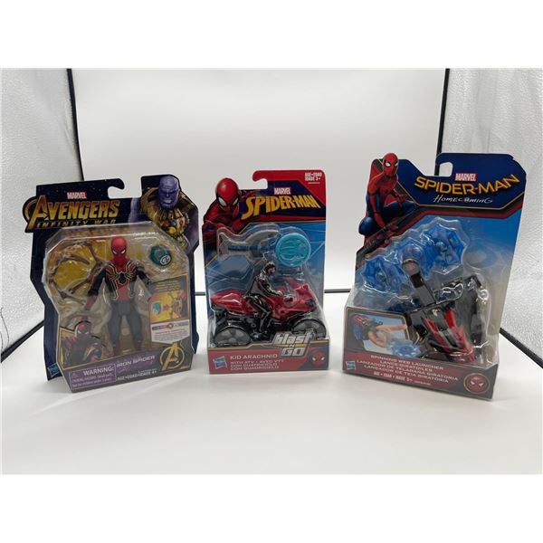 Lot of 3 Marvel Spiderman Action Figures