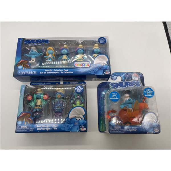 Smurfs Figures - 5pc Collectors Pack, Clumsy Smurf and Spitfire & Smurfdragon Head 9pcs