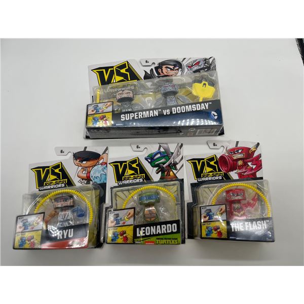 VS Rip-Spin Warriors Series 1 & 2 - Superman vs Doomsday Ryu, Leonardo and The Flash