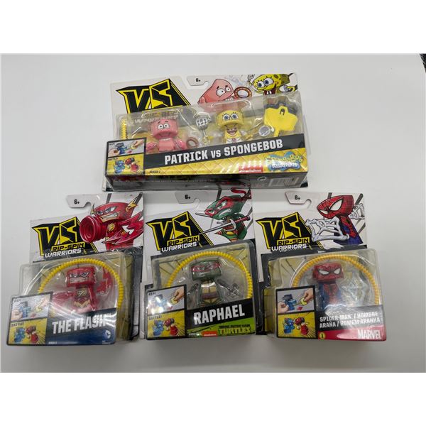 VS Rip-Spin Warriors Series 1 & 2 - Patrick vs Spongebob, The Flash, Raphael and Spiderman / Hombre
