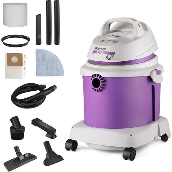 Shop-Vac 4 Gallon 4.5 Peak HP All Around EZ Series Wet/Dry Vacuum, Portable Compact Shop Vacuum, 3 i