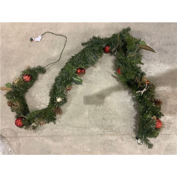 Pre Lit and Decorated Christmas Garland