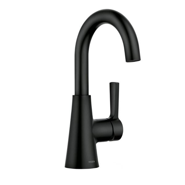 Moen Mikah Single Handle Bathroom Faucet, Matte Black