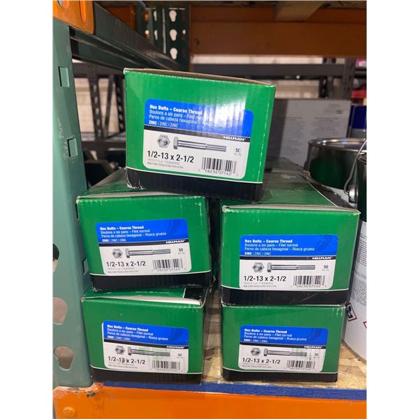 Hillman Hex Bolt Coarse Thread 1/2-13 x 2-1/2 5 x 50 Piece