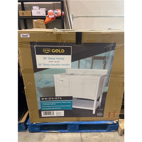 Co-op Gold 36" Daisy Vanity White 36"w x 22"d x 37.2"h