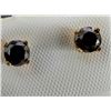 Image 2 : 14K Yellow Gold Black Diamond 0.64Ct Earrings, Made in Canada, Appraised Retail $1000