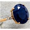 Image 3 : 10K Yellow Gold 1.82G Sapphire 3.5Ct Lab Diamond 0.05Ct Ring (~Size 7), Made in Canada, Appraised Re