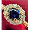Image 3 : 10K Yellow Gold 2.02G 0.4Ct Sapphire & Moissanite 0.12Ct Ring (~Size 7), Made in Canada, Appraised R
