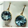 Image 3 : 10K Yellow Gold 1.93G 8.4Ct Bue Topaz Earrings, Made in Canada, Appraised Retail $1000