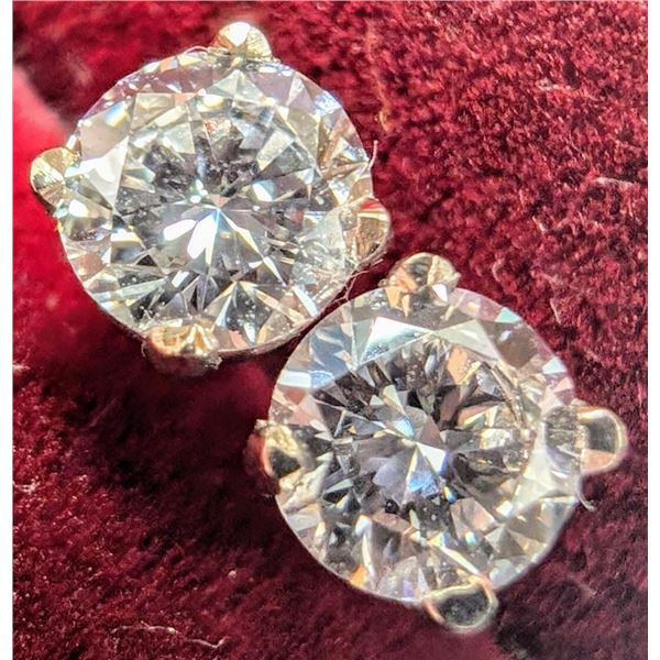 14K White Gold 0.5Ct Lab Diamond Earrings, Made in Canada, Appraised Retail $1105