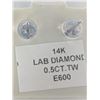 Image 4 : 14K White Gold 0.5Ct Lab Diamond Earrings, Made in Canada, Appraised Retail $1105