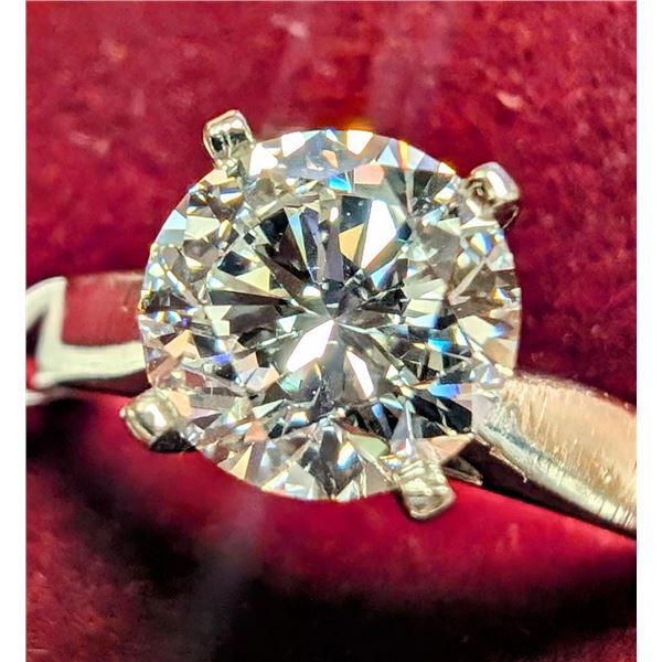 14K White Gold 2.4G 1.3Ct Lab Diamond Ring (~Size 6) Made in Canada, Appraised Retail $5600