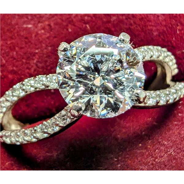 14K White Gold 2.22G 1.4+0.2Ct Lab Diamond Ring (~Size 6.5), Made in Canada, Appraised Retail $5635